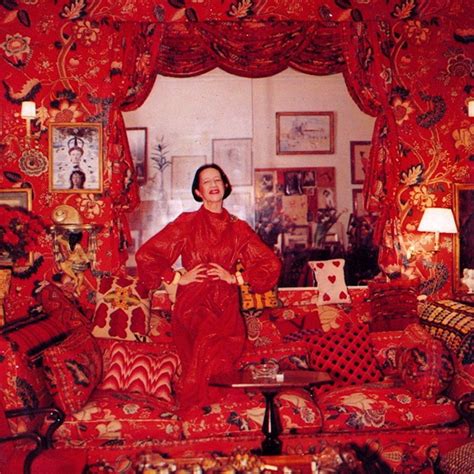 Diana Vreeland in her red kaftan