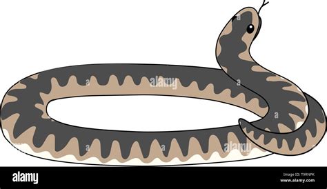 Vector Scandi Cartoon Animal Clip Art Coiled Viper Snake Stock Vector