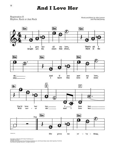 How he loves chords in e. And I Love Her Sheet Music | The Beatles | E-Z Play Today