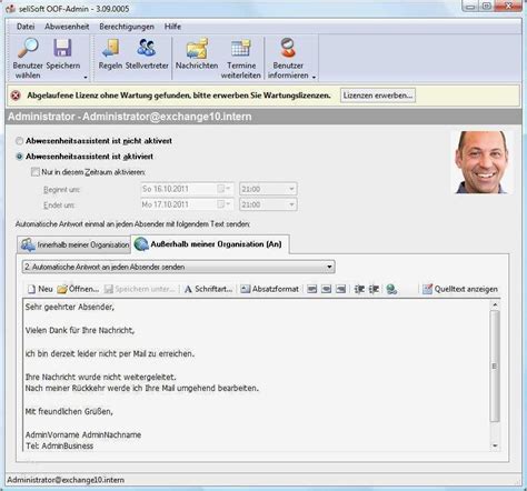 Mit unseren mustern und vorlagen geben wir dir einen überblick darüber, wie eine optimale bewerbungsmappe aussehen kann. Abwesenheitsnotiz Vorlage Gut Selisoft Oof Admin ...