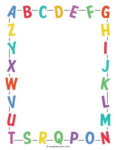 Alphabet Border Deckblatt Portfolio Portfolio Kindergarten Abc