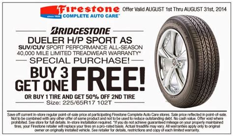 Firestone Tires Rebates