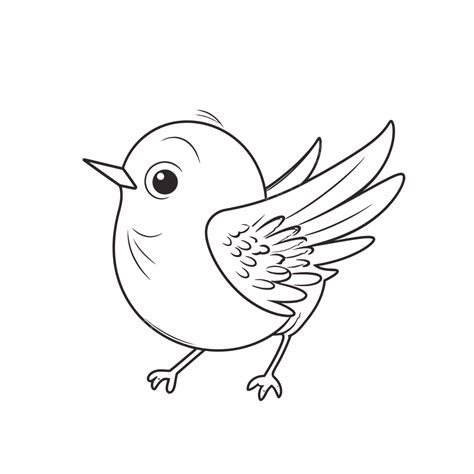 The Coloring Pages For Baby Bird With Wings Vector Illustration Vector