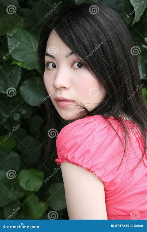 Cute Asian Girl Looking At The Viewer Stock Image Image Of Sweet Portrait 5747349
