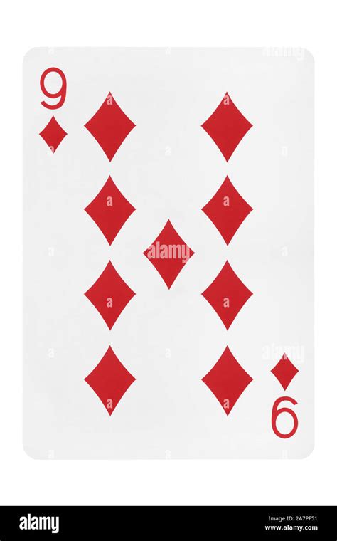 Nine Of Diamonds Playing Card On White Background Stock Photo Alamy