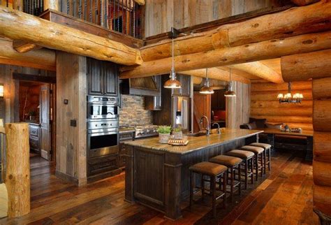 An island, though it may be small in size, is a nice complement for a kitchen. Log cabin homes - exterior, interior, furniture and decor ...