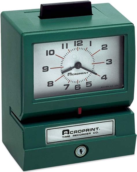 Buy Acroprint 125qr4 Heavy Duty Manual Time Recorder For Month Date