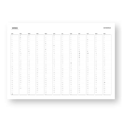 Wall Calendar Yearly Planner 2022