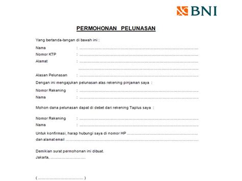 Surat pernyataan pelunasan kartu kredit. Dewi Fajarningsih's Blog: Langkah untuk Pelunasan KPR BNI