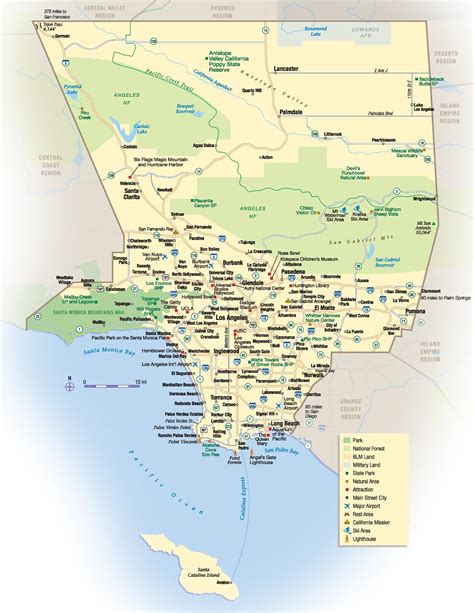 La County Map Los Angeles County Map California Usa