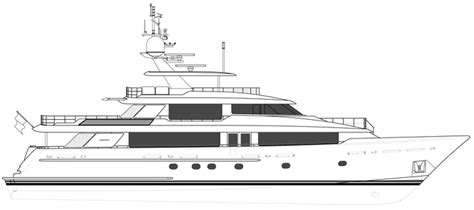 40m Customised Superyacht Technical Drawing Luxury Yacht Browser