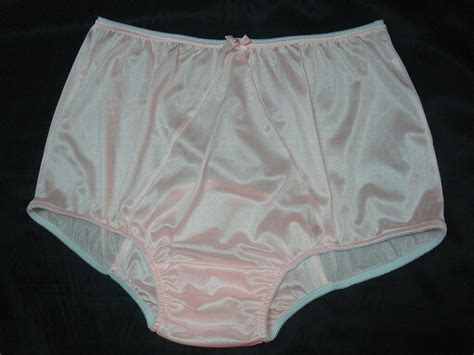 PINK Nylon Tricot Panties With Very Large Mushroom Double Nylon Gusset
