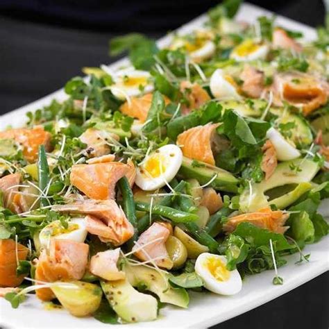Add some to your breakfast for a delicious & nutritious start to your day! Hot smoked salmon, double cress and potato salad platter | Recipe | Smoked salmon salad recipes ...