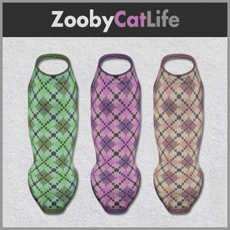 Second Life Marketplace Zooby Cat Life Argyle Sweater Boxed