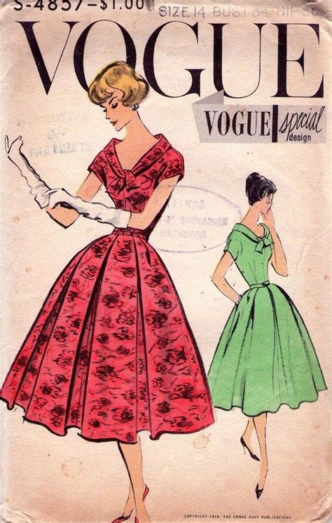 Reserved For Katie Vintage Vogue Special Design Pattern S 4857 Etsy