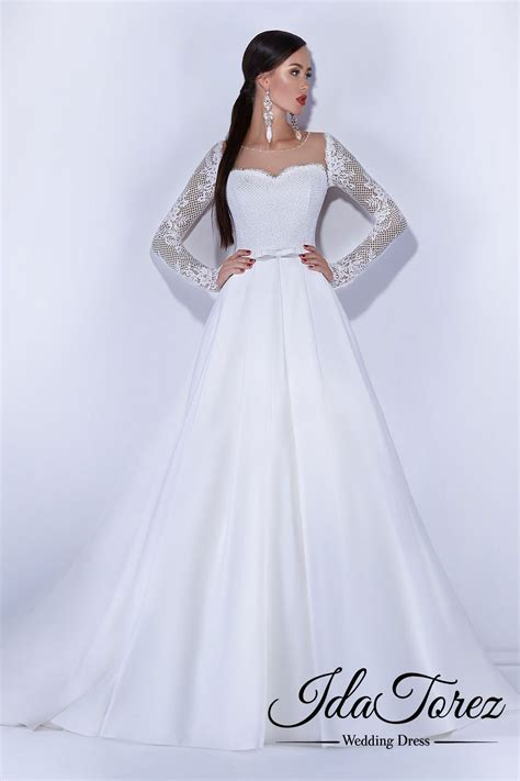 We make high quality dresses in accordance with the pictures. Cocomelody: A-Line Court Train Satin Long Sleeve Buttons ...