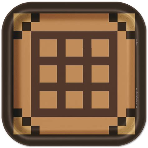 Minecraft Dinner Plate Square 9 Inch 8 Count Minecraft Party