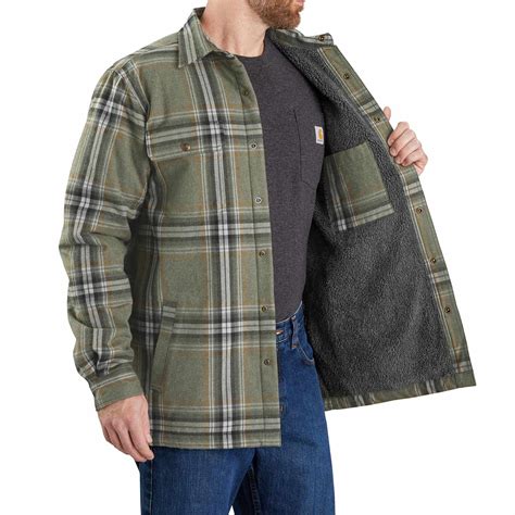 Carhartt Plaid Flannel Sherpa Fleece Lined Shirt Jac