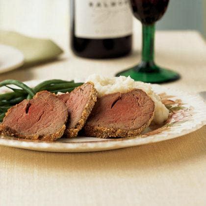 It is between the sirloin and the top sirloin and stretches forward to the short loin. Horseradish and Mustard-Crusted Beef Tenderloin Recipe | MyRecipes