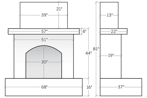 The dimensions mentioned above are to be used as a guide for research and basic sizing purposes. Eldorado Fireplaces | Fireplace dimensions