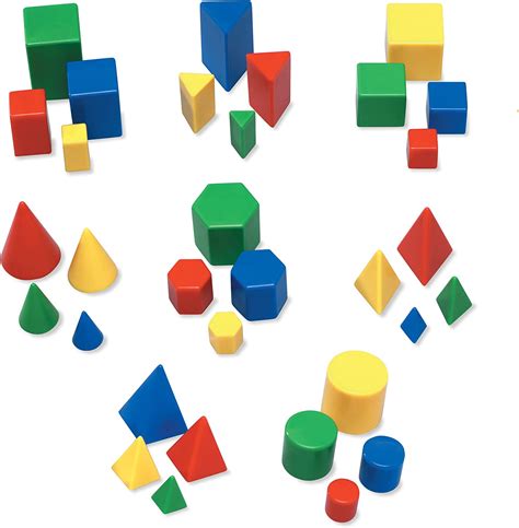 Counting And Math Toddler Toys Preschool Multicolored 3d Shapes Set Of 40