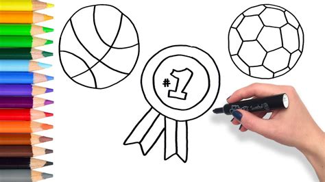 Learn To Draw Sports Compilation Teach Drawing For Kids Coloring Page