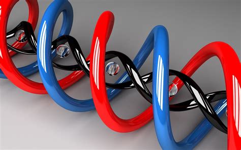 Red And Blue Dna Helix Graphic Illustration Hd Wallpaper Wallpaper Flare