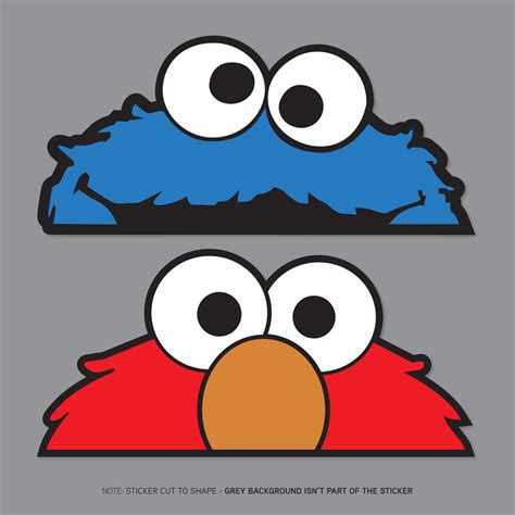 Autocollants Elmo And Cookie Monster Sesame St Peeper Jdm Dub Mini
