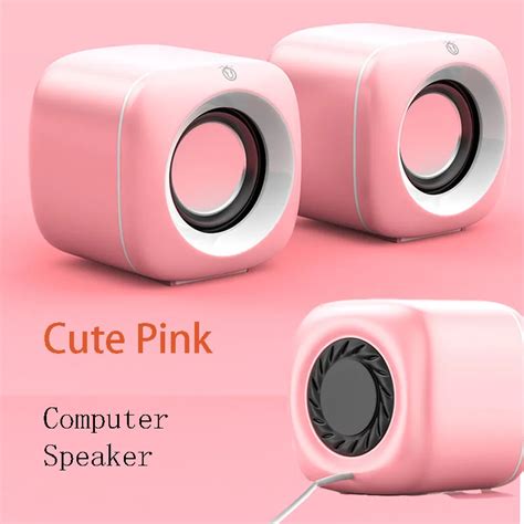 Pink Laptop Audio System For Laptop Computer Pc Cute Subwoofer Column