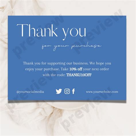 Printable Thank You Cards Business Editable Business Thank Etsy