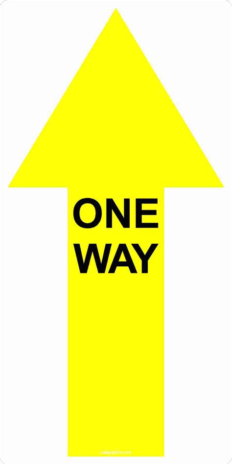 One Way Directional Arrow Indoor Floor Decal 6x12 5 Pack English Sp