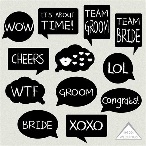 Photo booth signs can easily attract the attention of viewers. Word Bubble Photo Booth Signs, Wedding Photobooth signs, Photo Booth Props, Printa… | Wedding ...