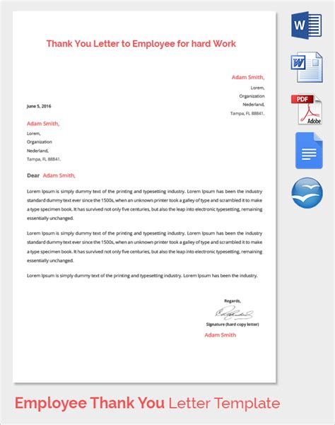 Free 18 Sample Thank You Letter To Employer In Pdf Ms Word Pages