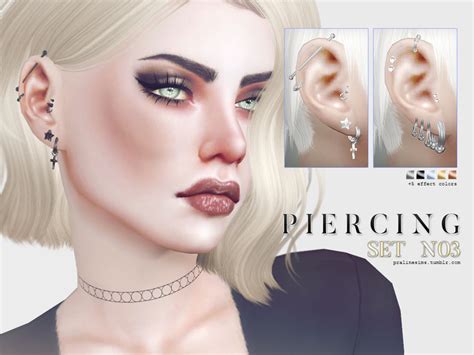 Sims 4 Cc S The Best Piercing Set N13 By Pralinesims Resource Nose
