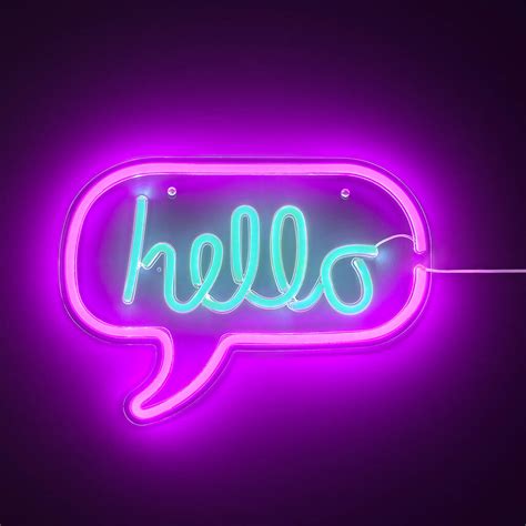 'hello' neon wall sign by lime lace | notonthehighstreet.com