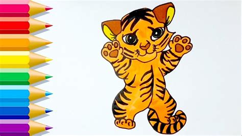 Aprende a dibujar un TIGRE KAWAII fácil How to Draw a Cute Tiger Easy