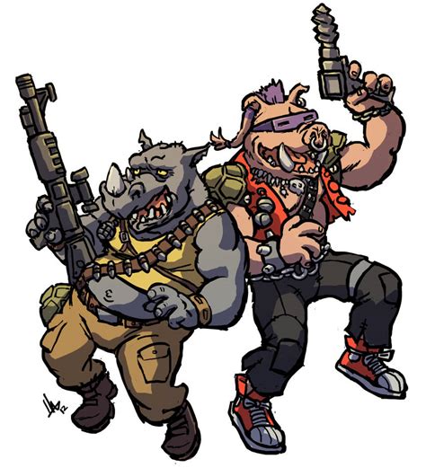 Tmnt Rocksteady And Bebop By Hugohugo On Deviantart