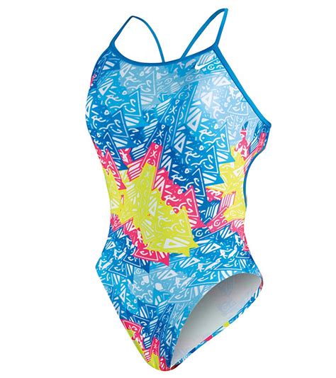 Nike Mayan Tech Modern Cut Out Tank One Piece Swimsuit At Swimoutlet