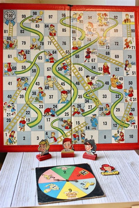 1943 Edition Of Chutes And Ladders Milton Bradley Game Board Retro