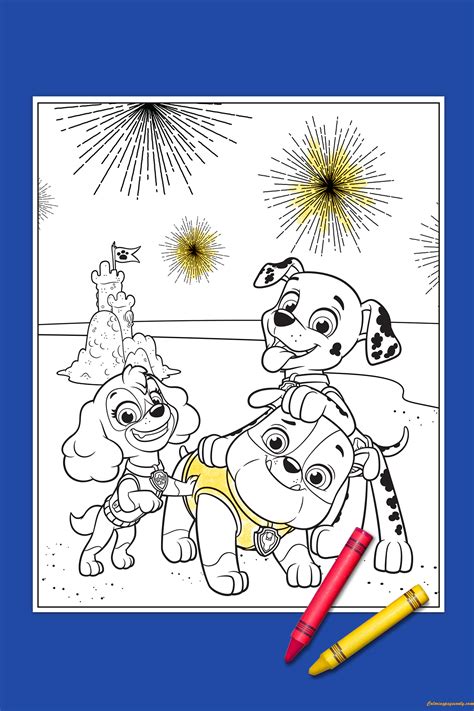Paw Patrol 4th of July Coloring Page - Free Coloring Pages Online