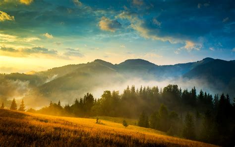 Photo Ukraine Carpathian Mountains Nature Sky Sunrises And 3840x2400