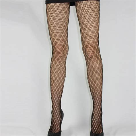 Jeseca Sexy Fashion Fishnet Tights Pantyhose High Hosiery All Size Seamless Tights Hollow Plaid
