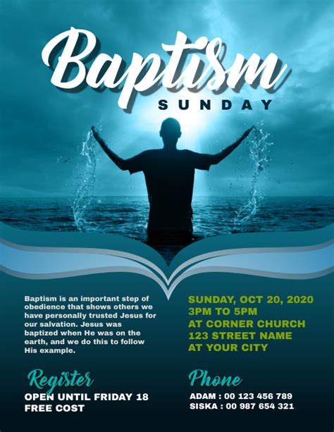 Baptism Church Flyer Template Postermywall