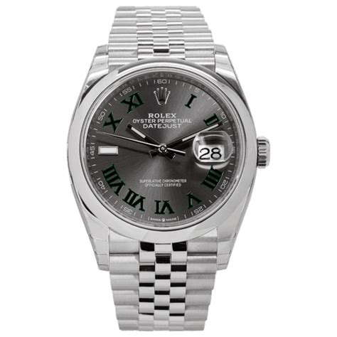 Rolex Oyster Perpetual Datejust 36mm Stainless Steel Wimbledon Luxe