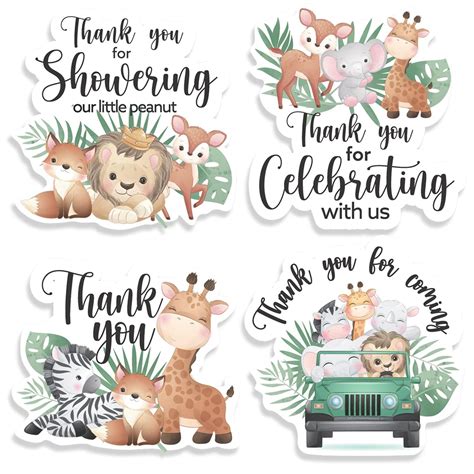 Buy Cute Thank You For Celebrating With Us Jungle Safari Baby Shower