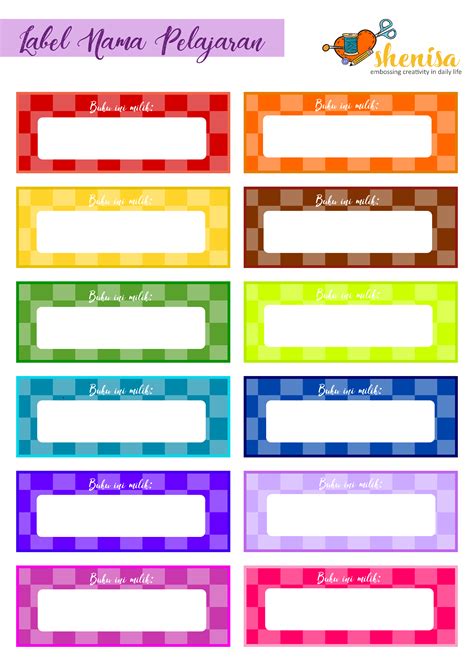 download sticker nama murid sekolah - Victor Russell
