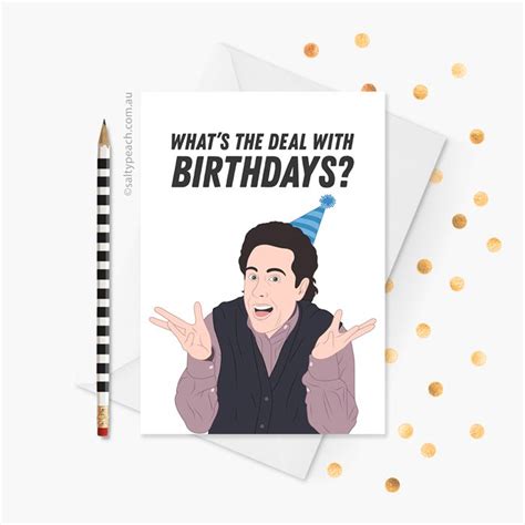 Jerry Seinfeld Birthday Card Salty Peach Seinfeld Birthday