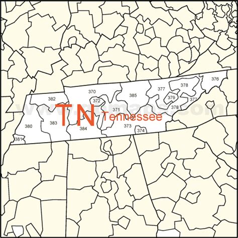 Zip Code Map Of Tn Colored Map