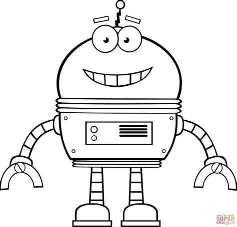 Dibujo De Robot Sonriente Para Colorear Dibujos Para Colorear