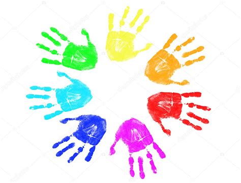 Rainbow Hand Prints — Stock Vector © Roxanabalint 4182158